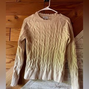 Evereve Raw Edge cable knit sweater